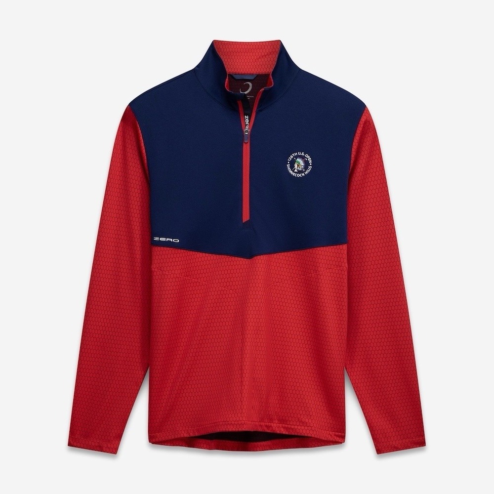2026 U.S. Open Zero Restriction Red Hex 1/4 Zip Pullover Top Shirt Men's Large